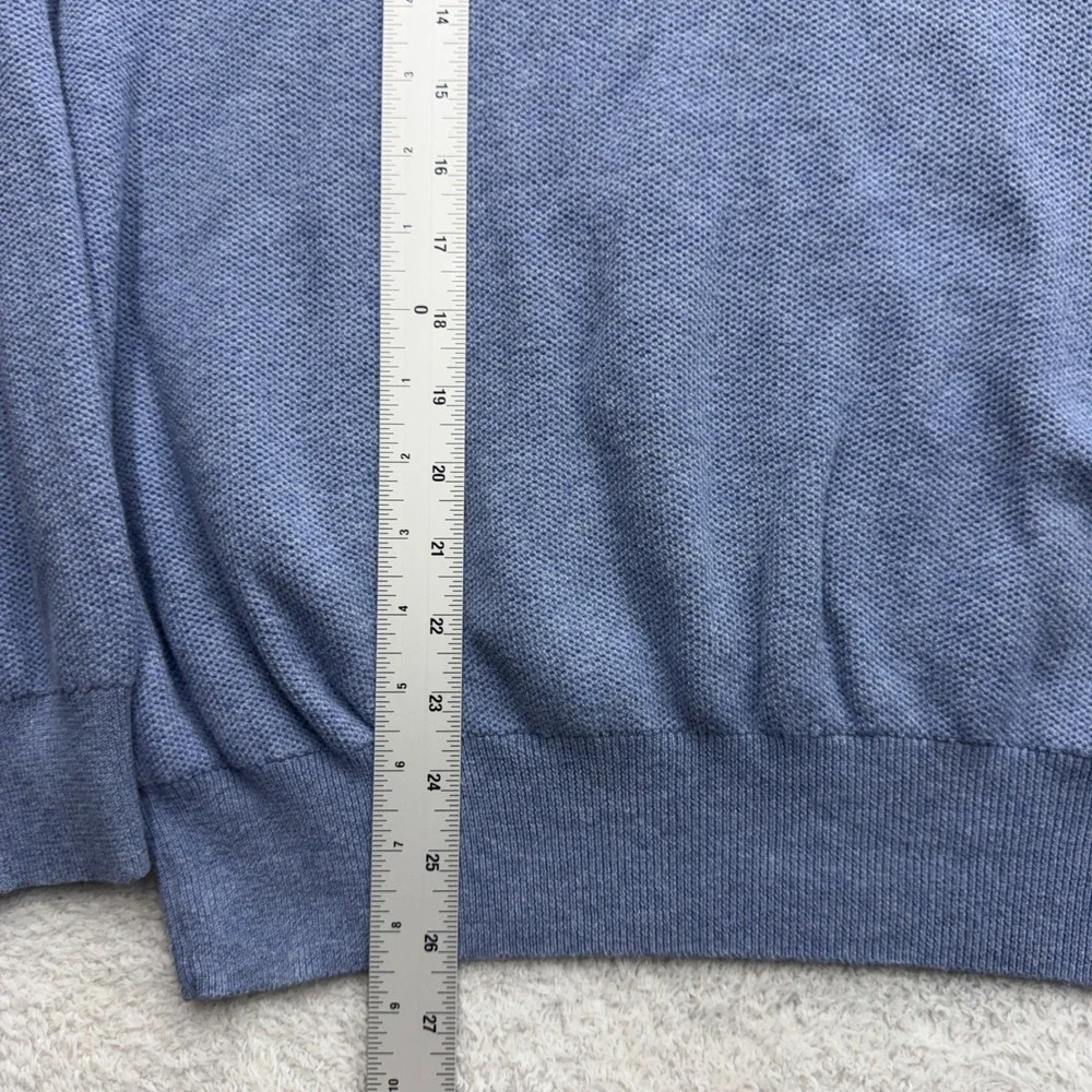 Polo‎ Ralph Lauren Mens XXL Light Blue Pima Cotton Quarter Zip Sweater Pullover